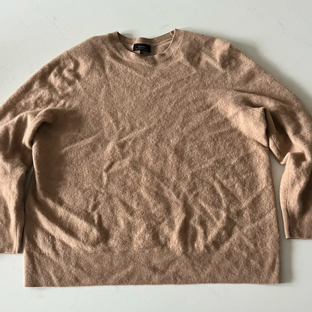 Quince Mongolian Cashmere Sweater Camel Women’s Crewneck 3X - Picture 2 of 7